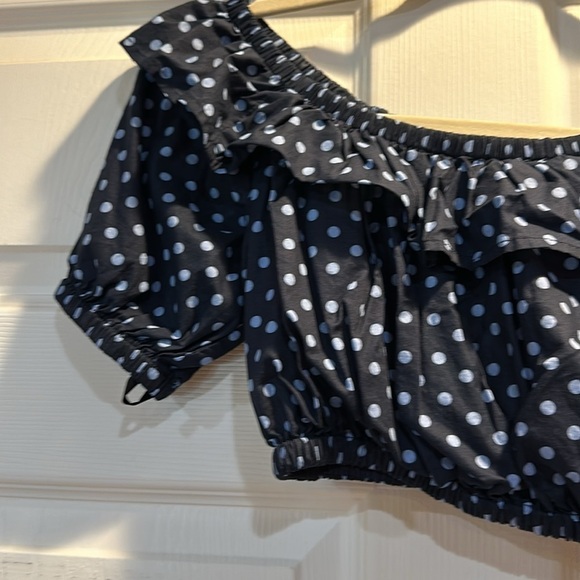 NEW! Majorelle Judah Polka Dot Off Shoulder Ruffle Top XS Cottagecore - Picture 5 of 7